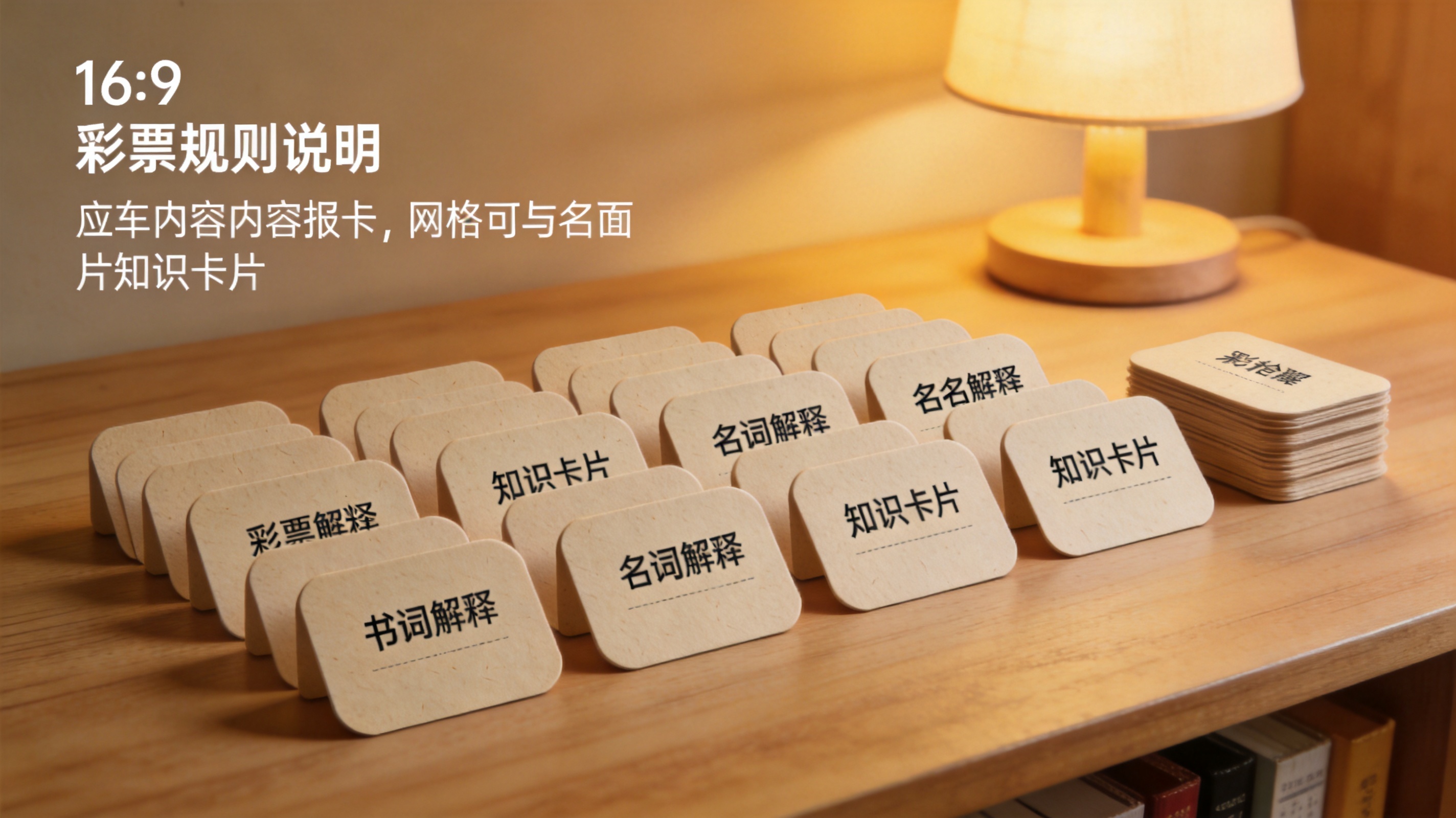 彩票规则说明与名词解释知识卡片排列示意